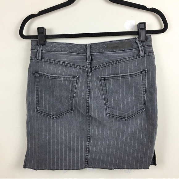 Revolve | GRLFRND Blaire Striped High Rise Denim Pencil Skirt - Picture 6 of 15